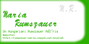 maria rumszauer business card